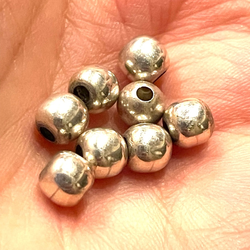 Sterling 5.6mm ‘pearl’ beads